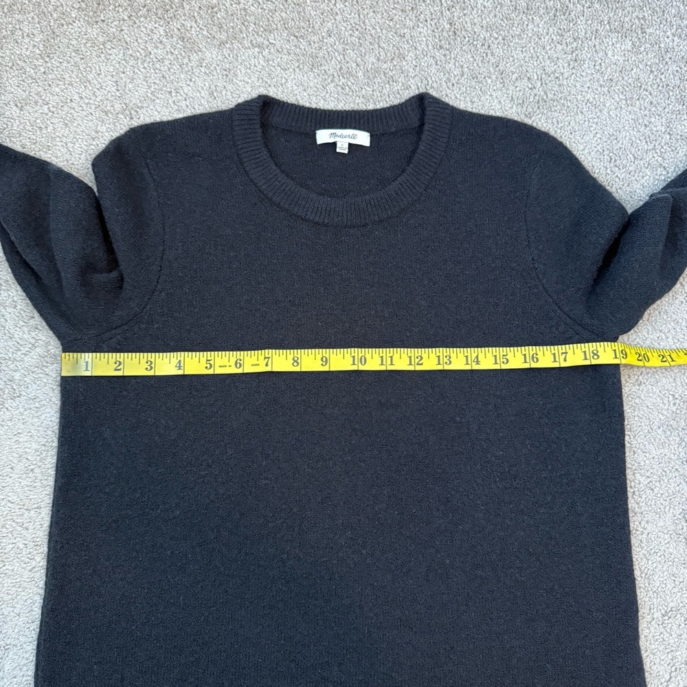 Madewell Fremont Merino Wool Alpaca Blend Sweater Black Colorblock L - Picture 8 of 9